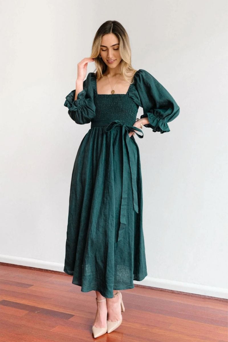 Tana | Elegant French Dress with Stylish Ruffled Sleeves