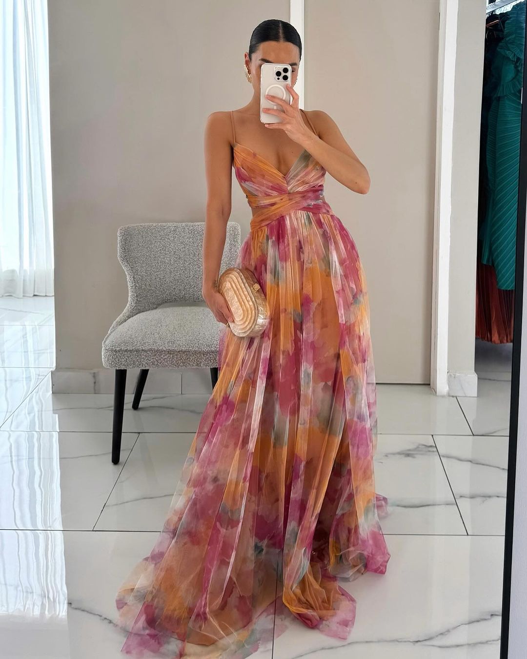 Frostine™ | Elegant Long Floral Dress for Any Occasion