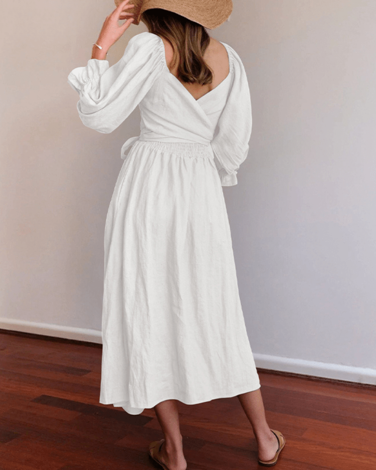 Tana | Elegant French Dress with Stylish Ruffled Sleeves