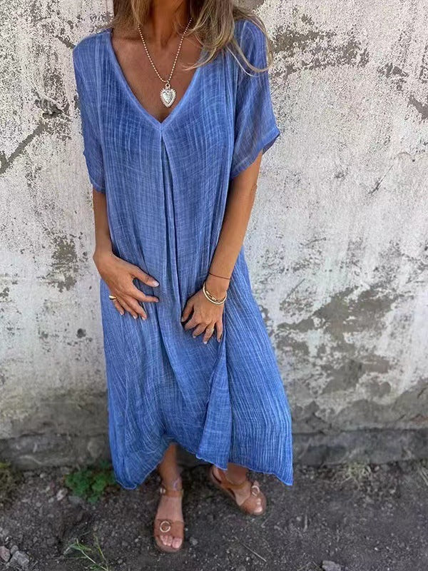 NOVERA™ | Flattering Loose V-Neck Dress for Effortless Style
