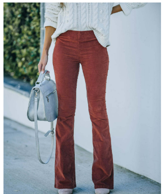 Chloe | Stylish corduroy flare pants for effortless elegance