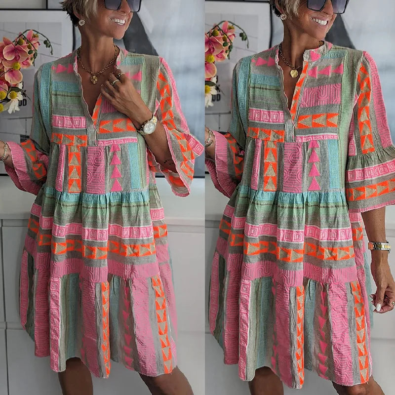 Kiki | Stylish Floral Midi Dress for Effortless Elegance