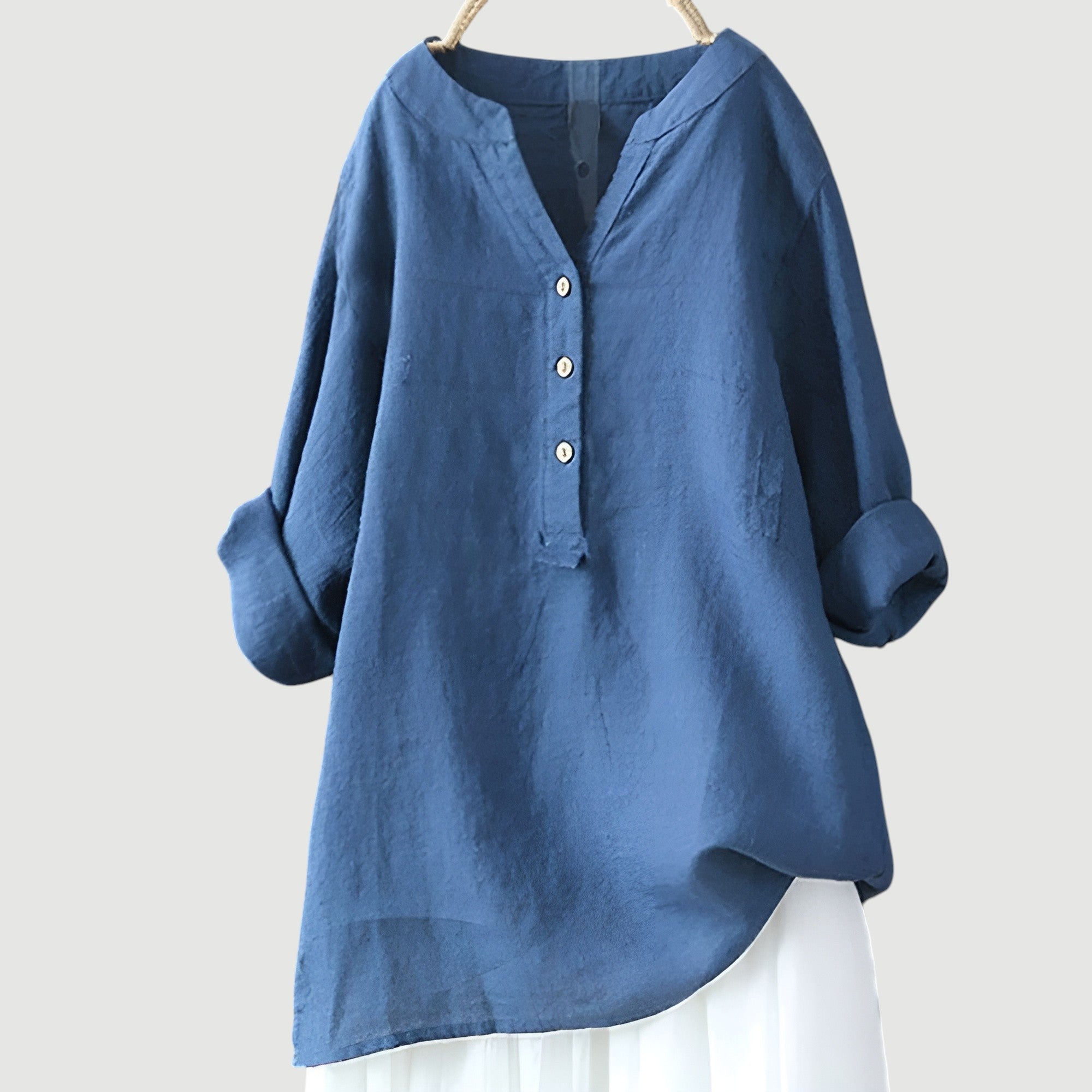 Freja™ - Airy and Comfortable Linen Shirt with Buttons