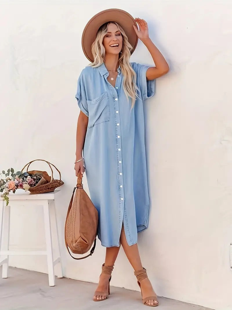 Béatrice | Stylish shirt dress with convenient pockets