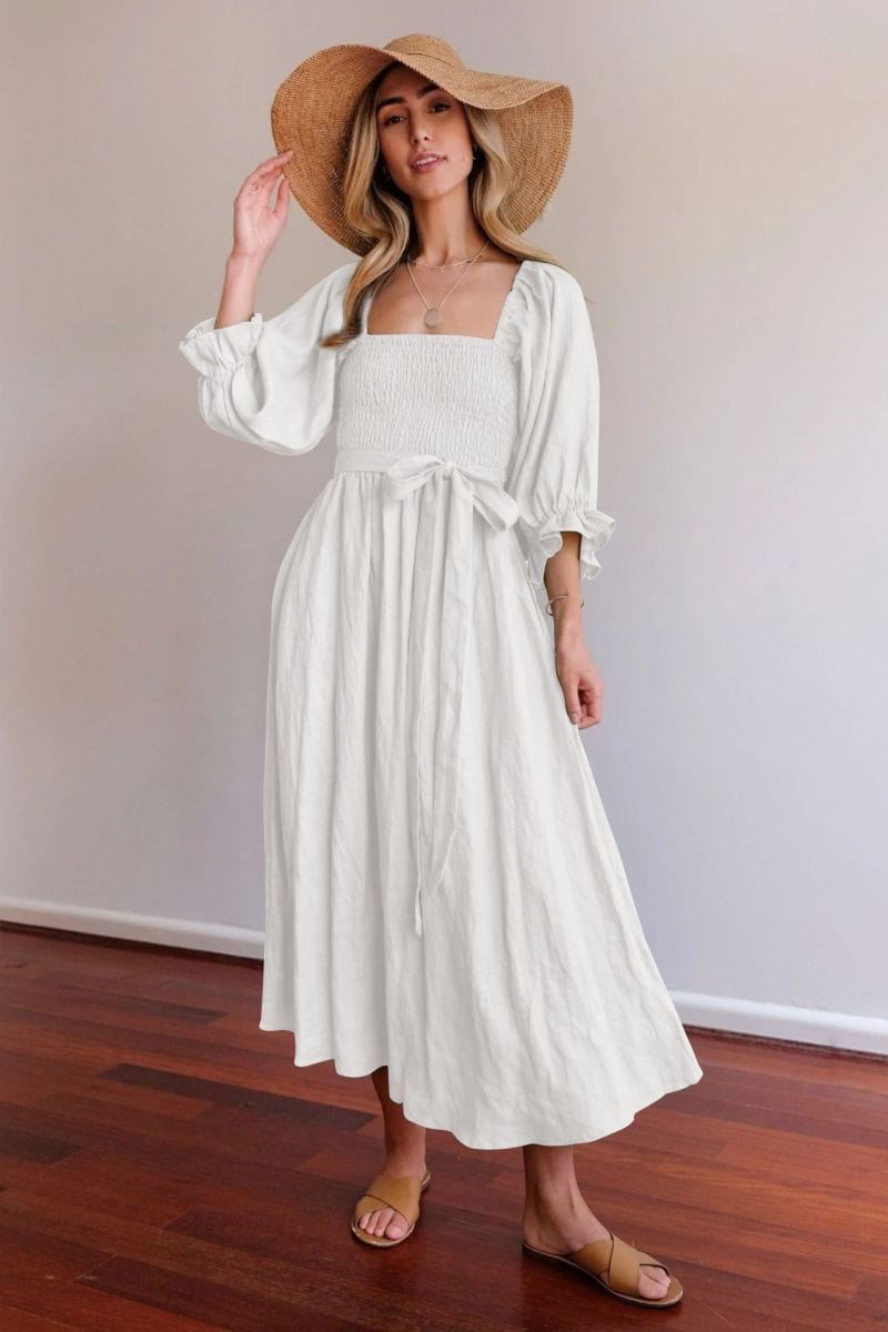 Tana | Elegant French Dress with Stylish Ruffled Sleeves