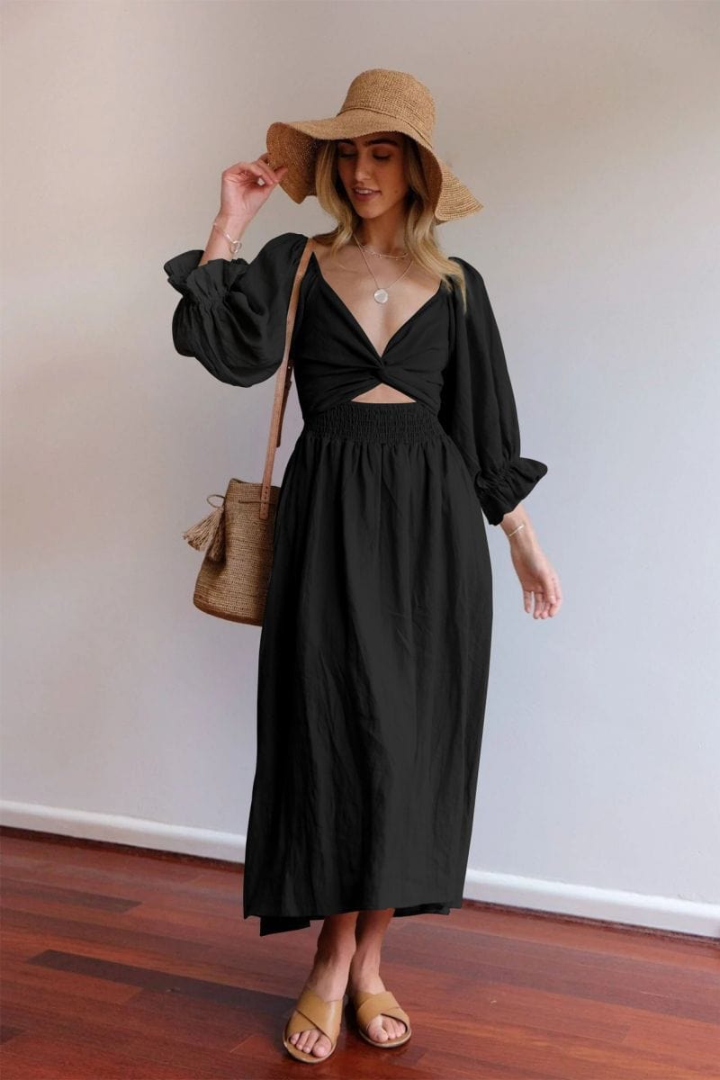 Tana | Elegant French Dress with Stylish Ruffled Sleeves