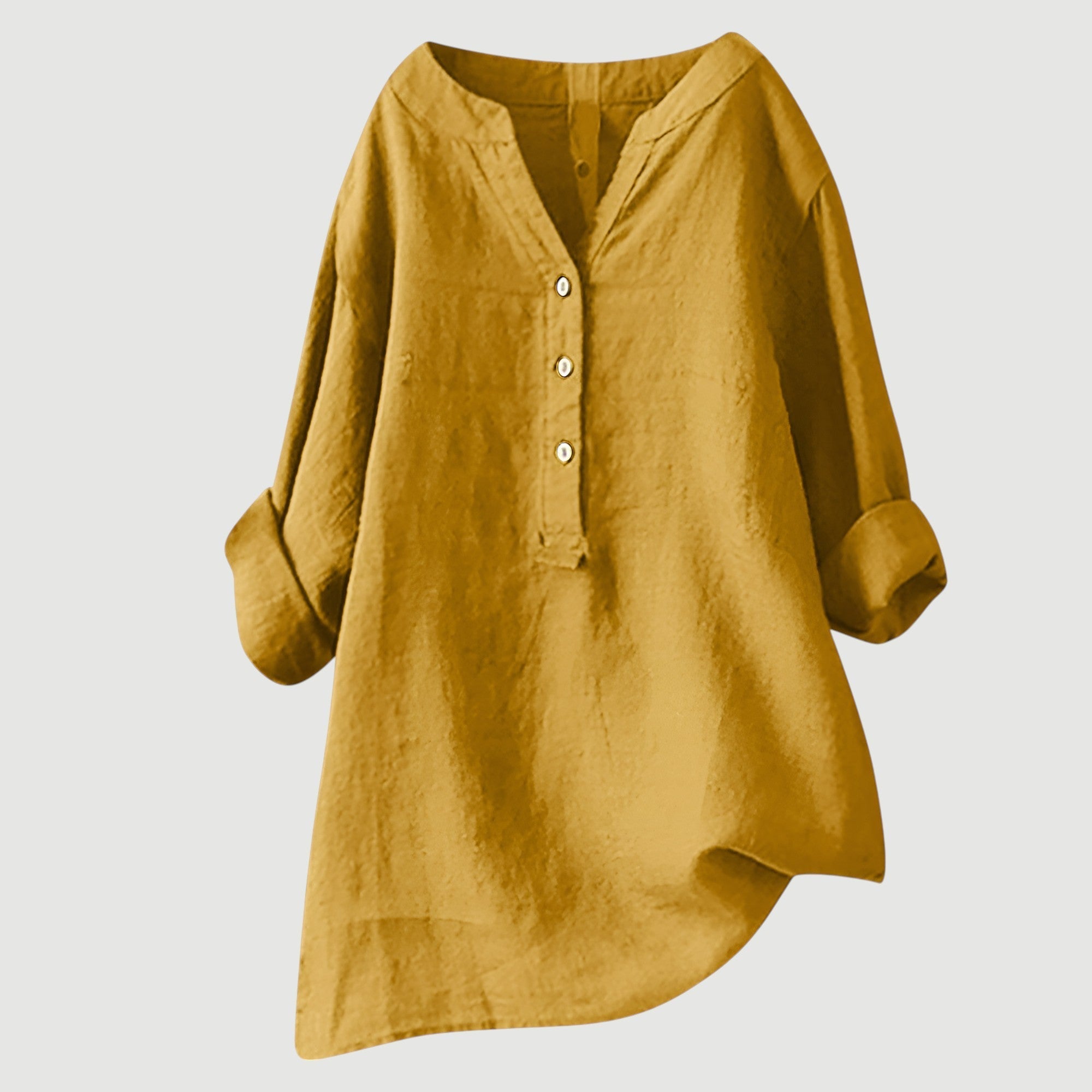 Freja™ - Airy and Comfortable Linen Shirt with Buttons