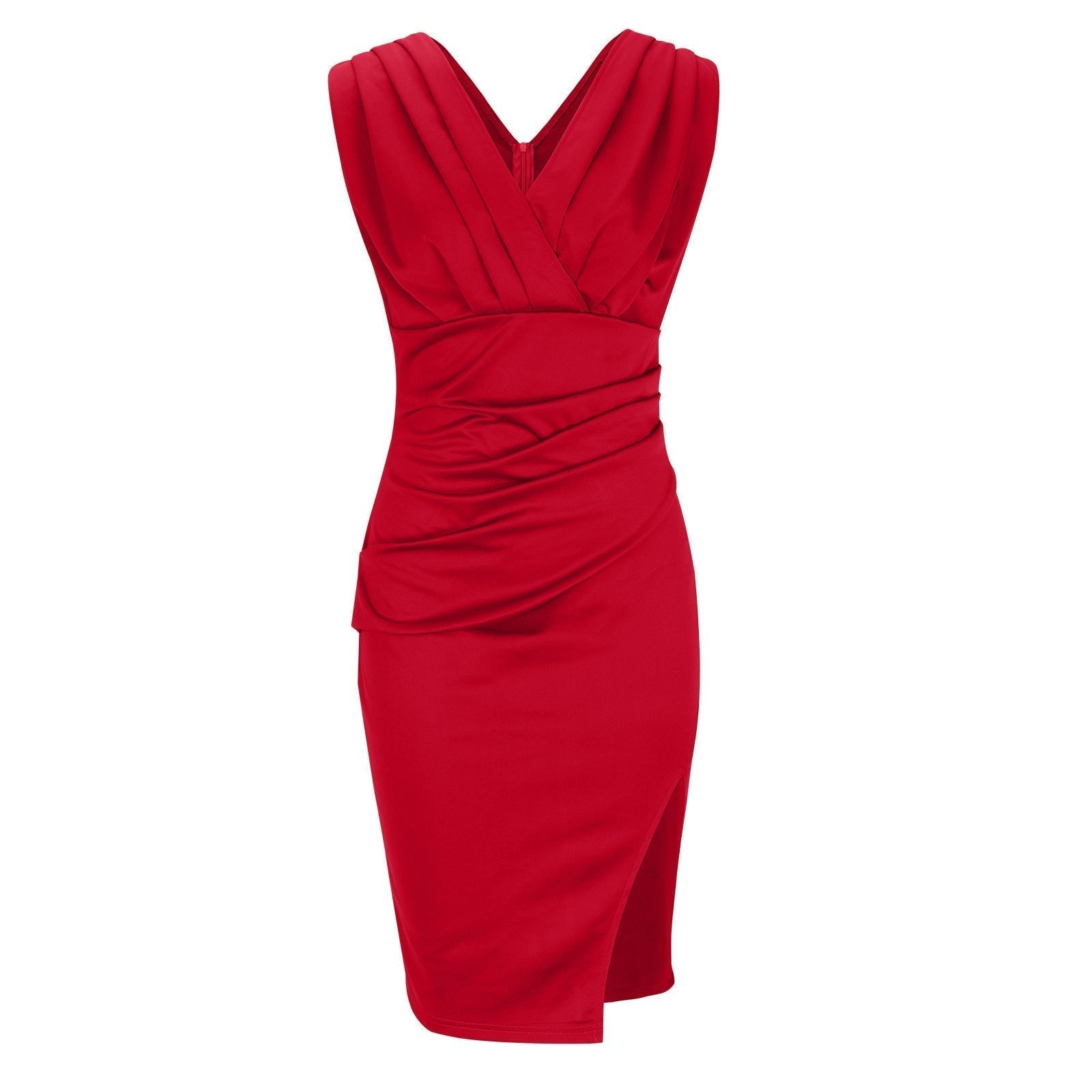 Florine | Elegant V-Neck Fitted Dress with Stylish Split