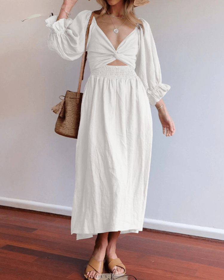 Tana | Elegant French Dress with Stylish Ruffled Sleeves