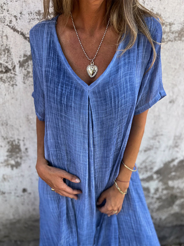 NOVERA™ | Flattering Loose V-Neck Dress for Effortless Style
