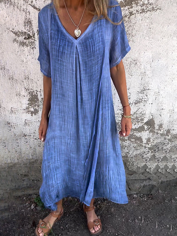 NOVERA™ | Flattering Loose V-Neck Dress for Effortless Style