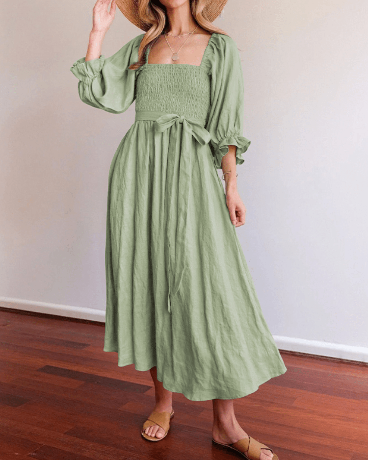 Tana | Elegant French Dress with Stylish Ruffled Sleeves