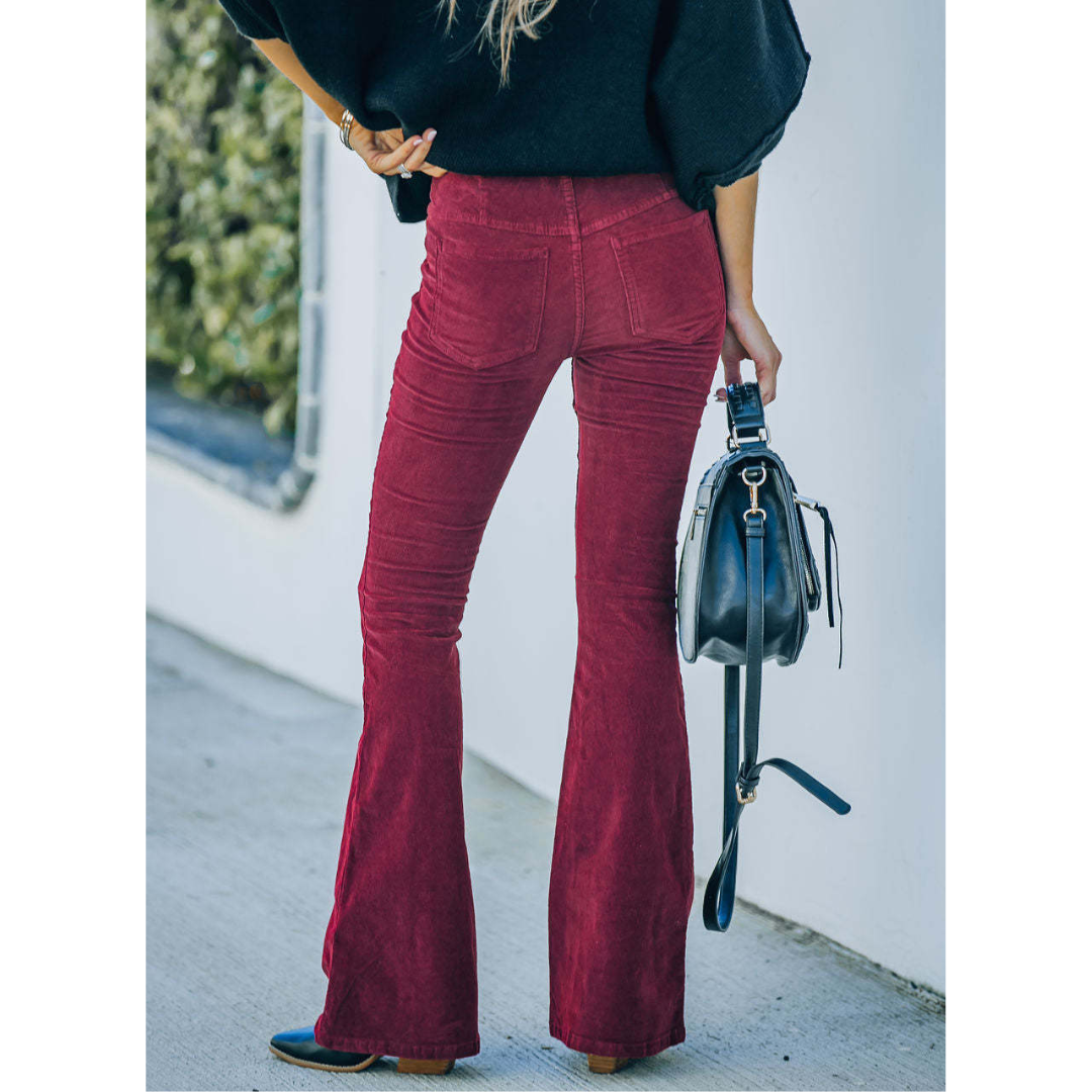 Chloe | Stylish corduroy flare pants for effortless elegance