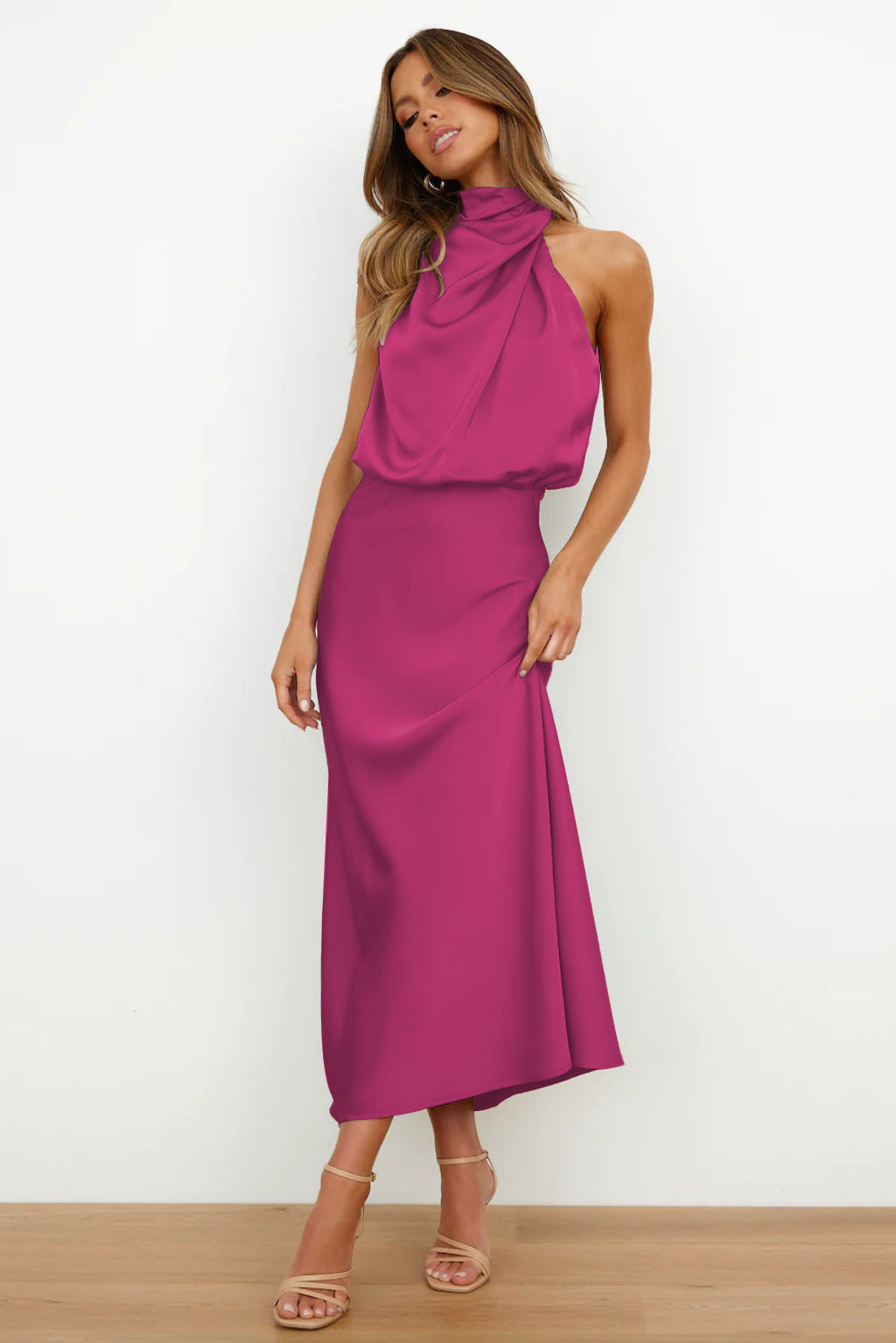 Valeria™ | Elegant Halter Neck Long Dress for Any Occasion