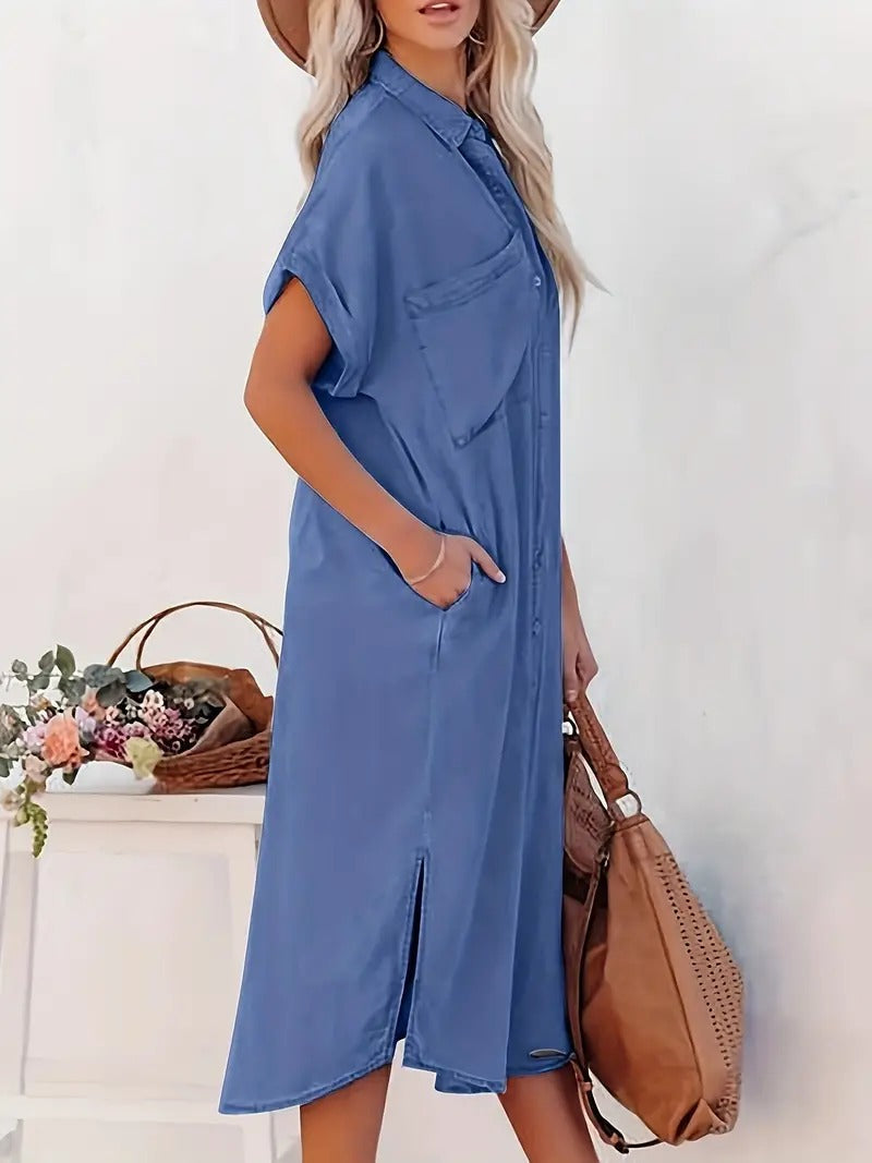 Béatrice | Stylish shirt dress with convenient pockets