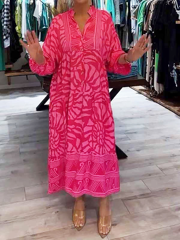 Mira | Stylish V-Neck Dress with Vibrant Prints