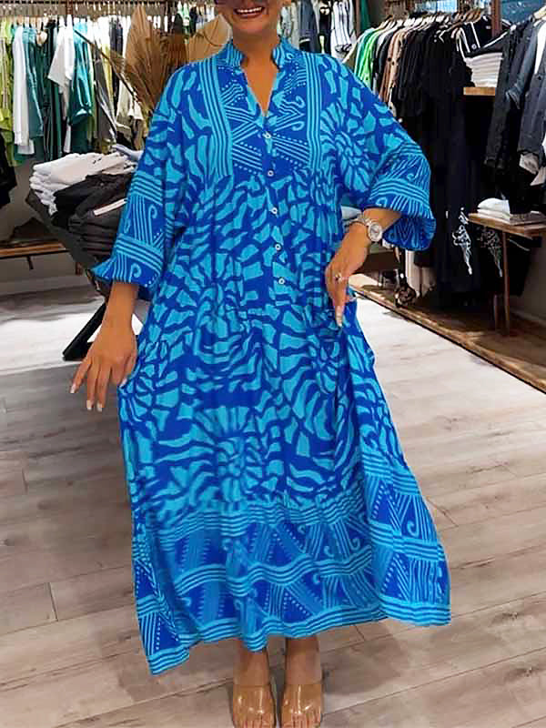 Mira | Stylish V-Neck Dress with Vibrant Prints