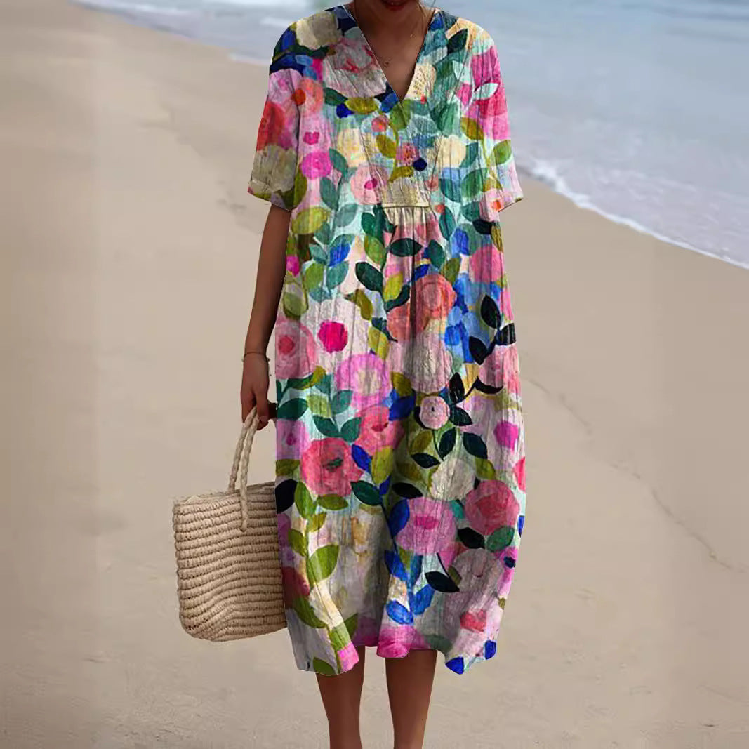 Emma™ | Vibrant Floral Dress for Effortless Style and Comfort