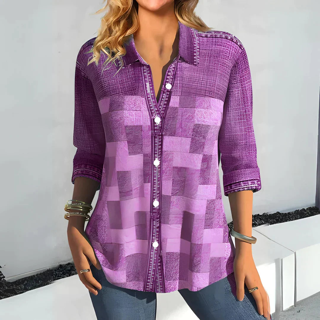 Hazel | Classic Checkered Blouse