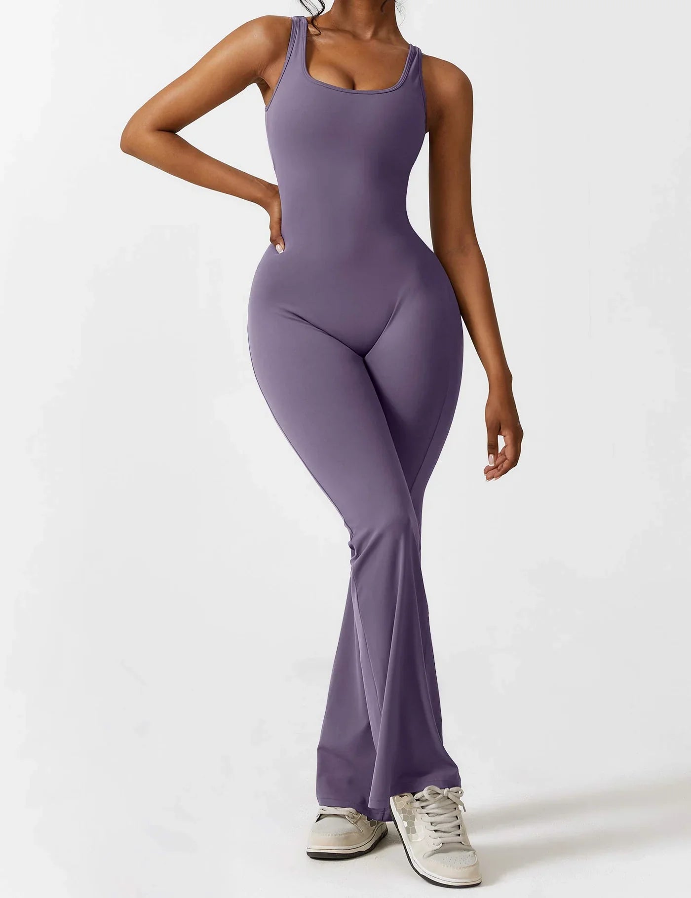 Moda &amp; Olivia™ - Butt Lift Flared Jumpsuit