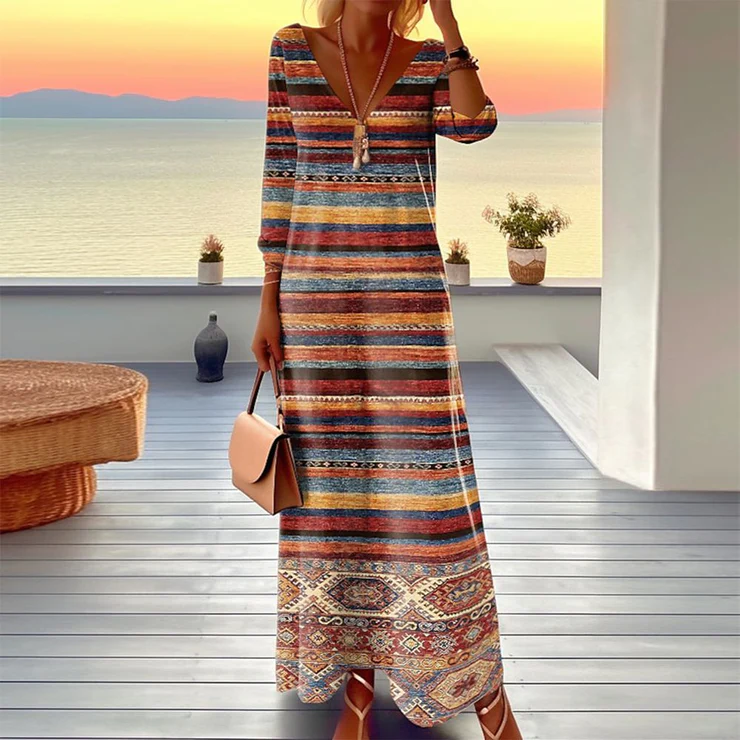 Colette™ | Elegant Long Sleeve Maxi Dress for Any Occasion