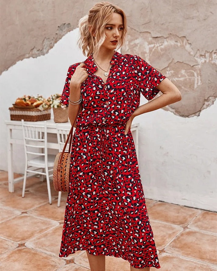 Edith | Elegant V-Neck Dress for Any Occasion