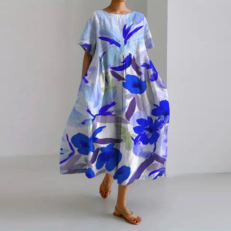 VALENTINA | Elegant Summer Floral Dress for Comfort and Style