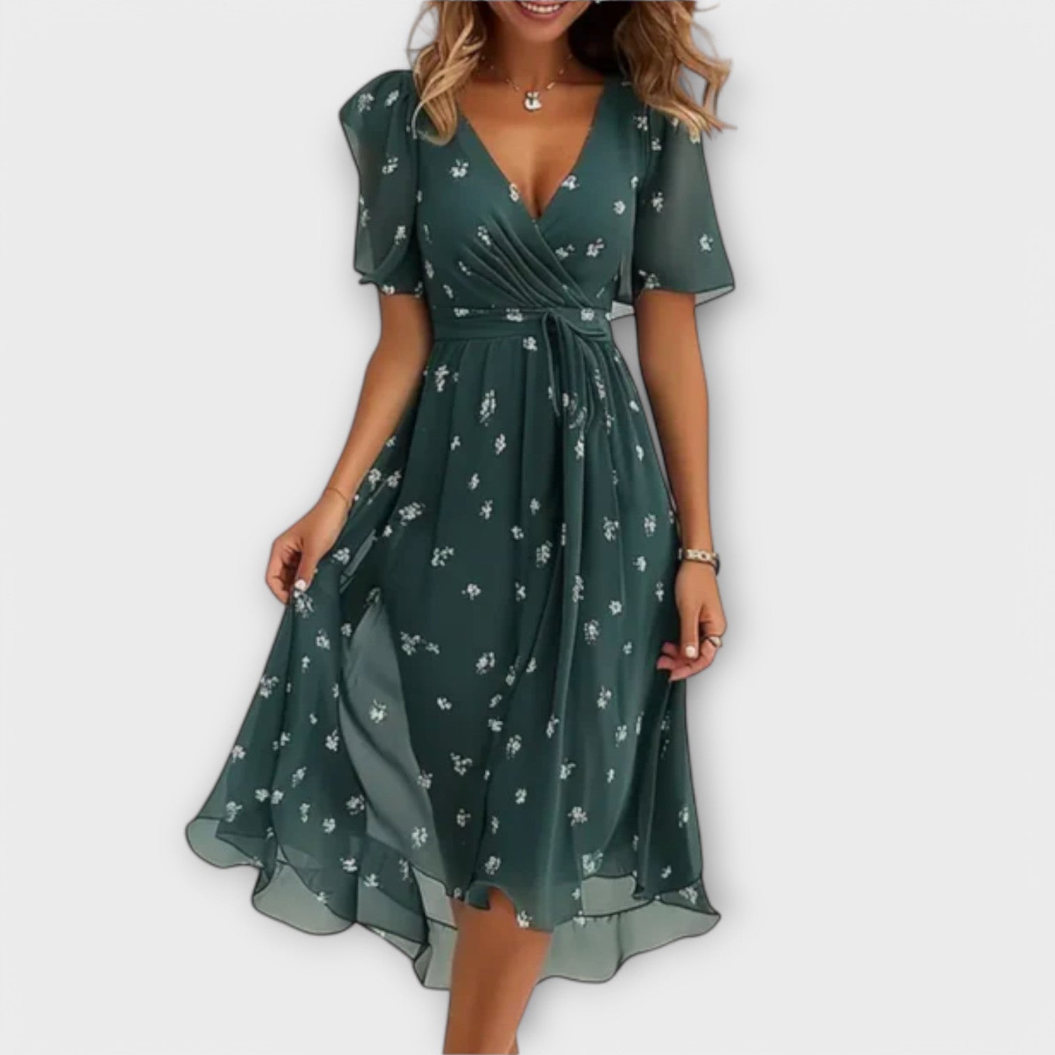 Ariane™ | Elegant V-Neck Dress for Any Occasion