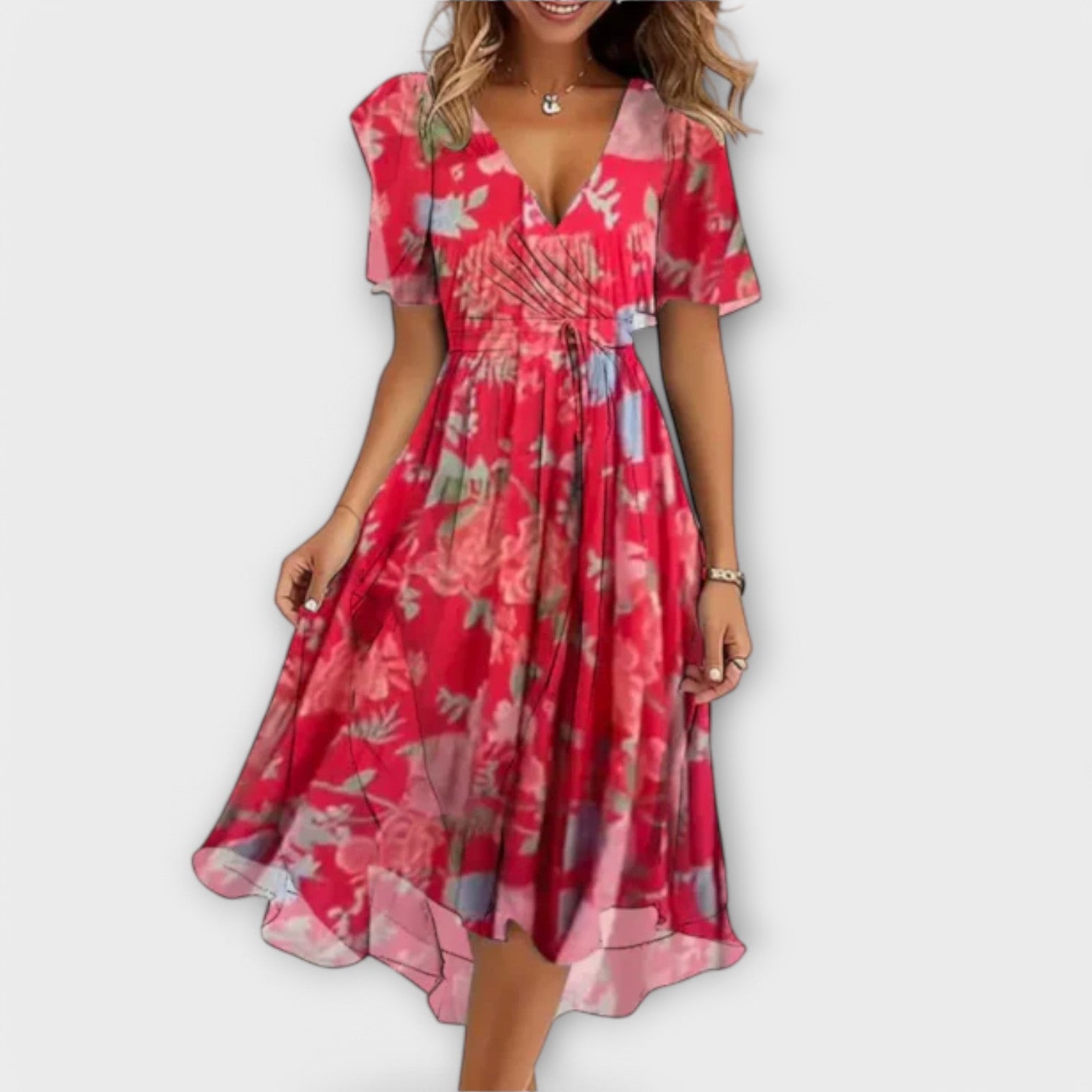 Ariane™ | Elegant V-Neck Dress for Any Occasion