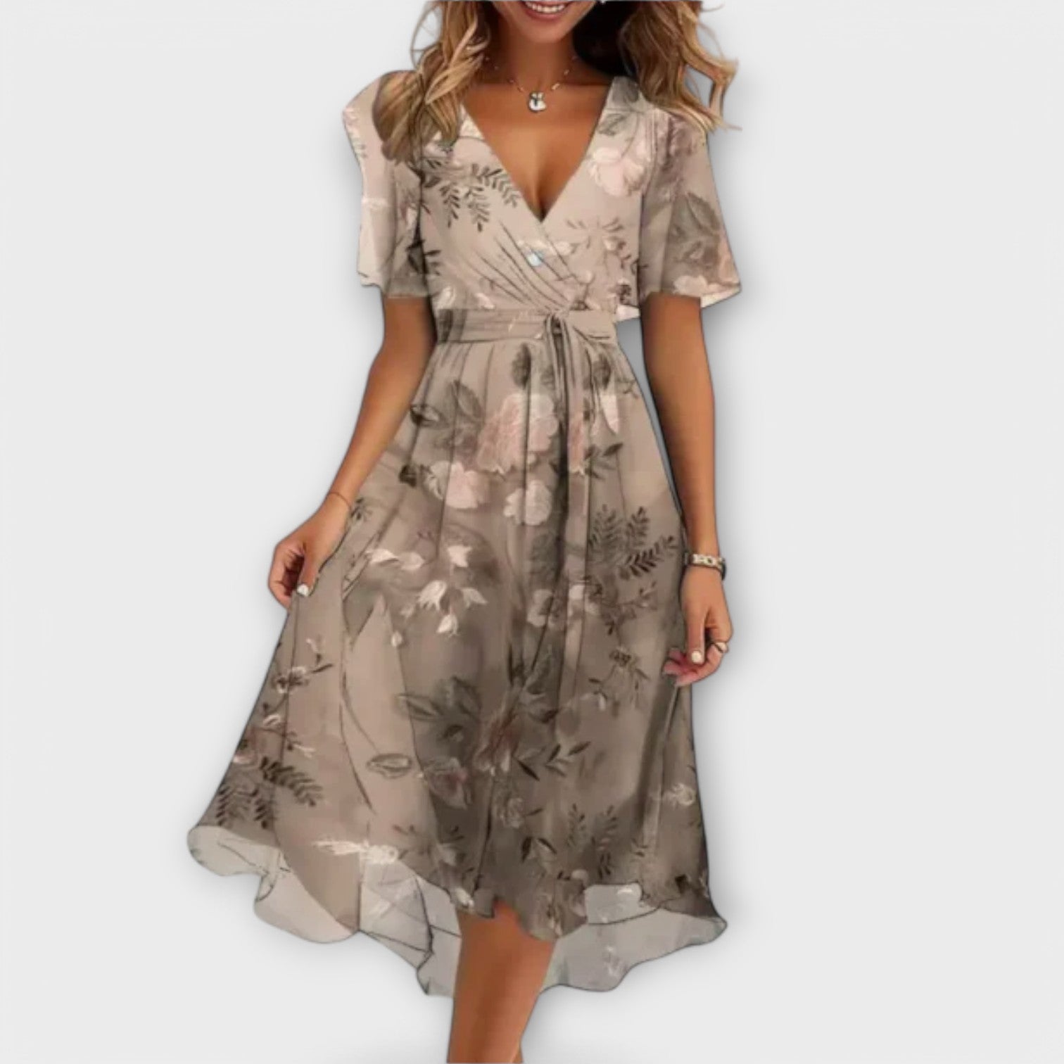 Ariane™ | Elegant V-Neck Dress for Any Occasion